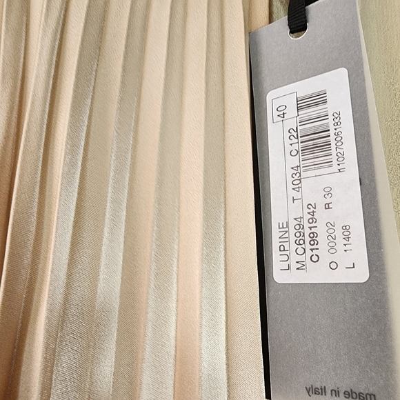 *HP* ANTONELLI silk crepe beige midi dress zipper closure - Picture 9 of 14